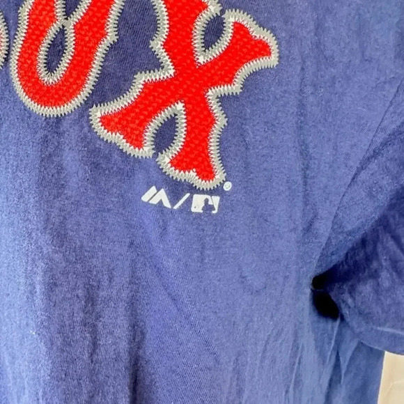 NEW Majestic MLB Boston Red Sox Short Sleeve T-Shirt Crew Neck Navy Blue Mens L - Picture 3 of 6